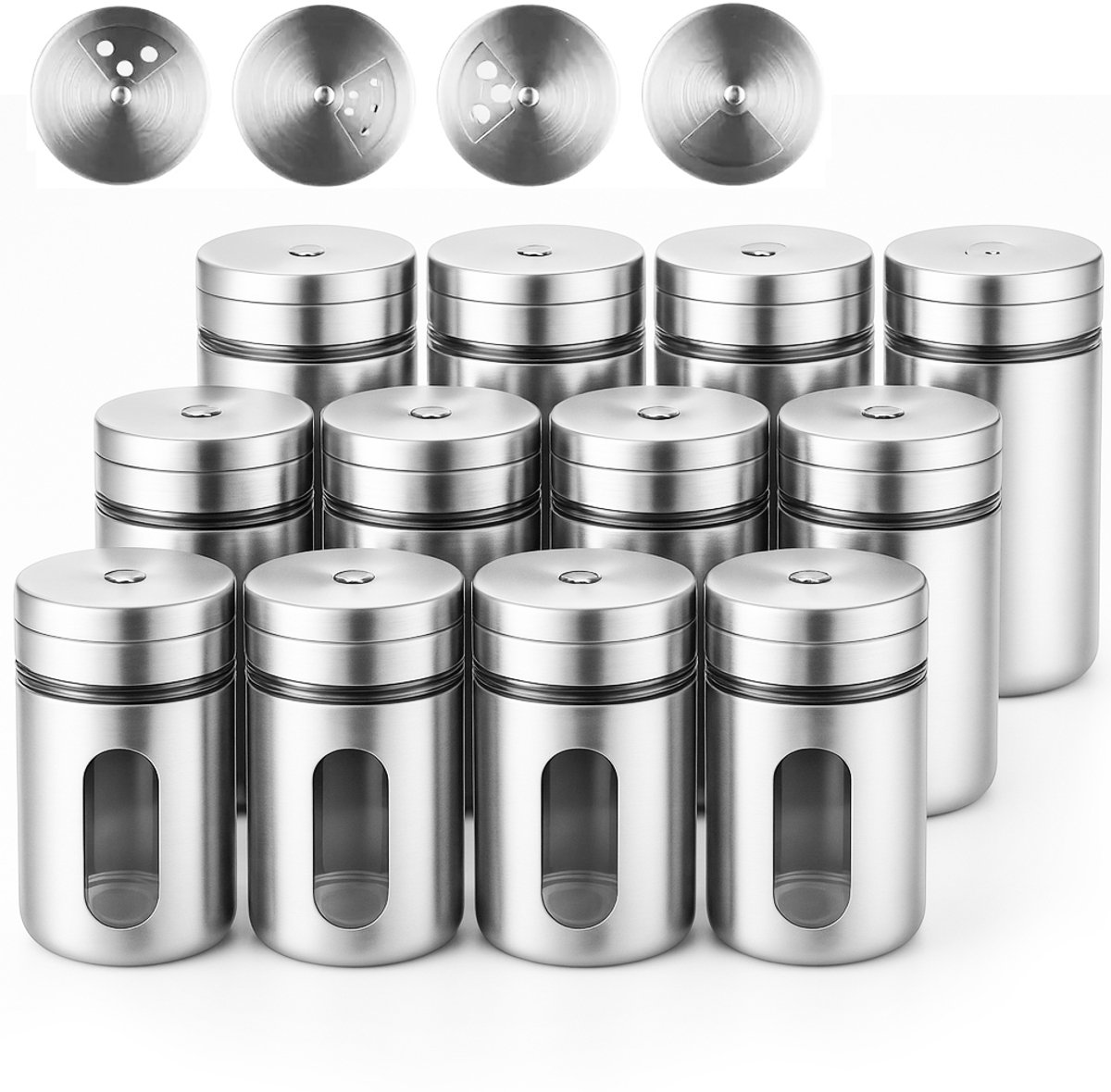 My Green Deal - RVS Kruidenpotjes Set – 12 stuks