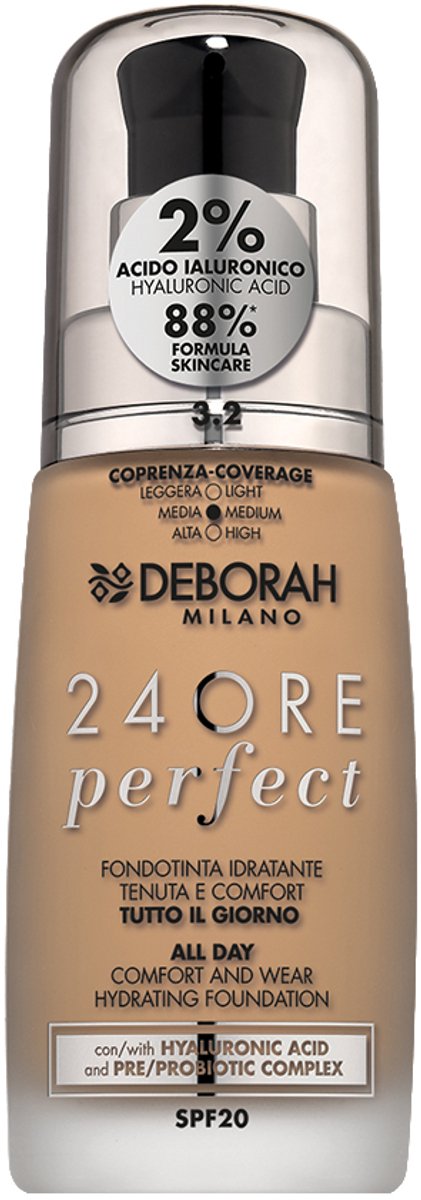 Deborah Milano 24ore Perfect 30 ml Pompflacon Vloeistof 3.2 Hazelnut
