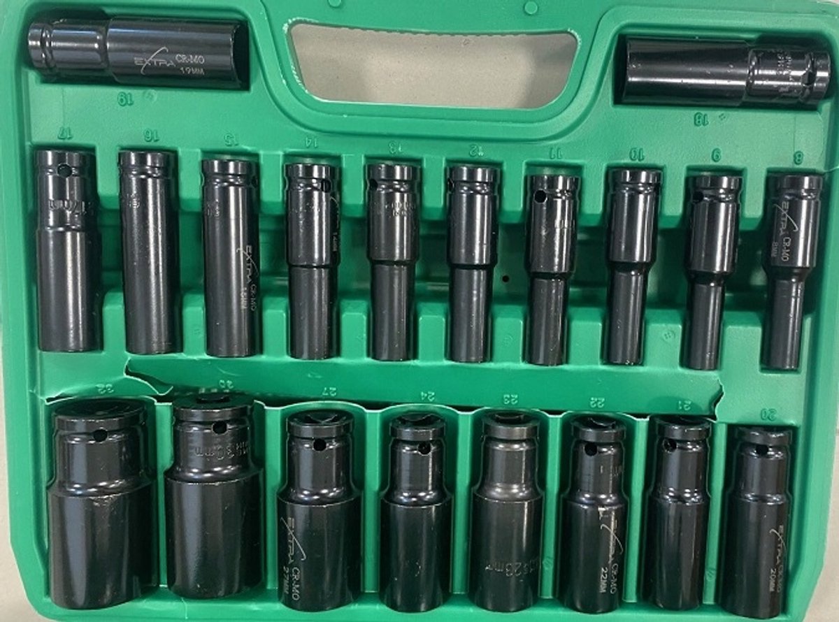 Slagmoersleutelset 8-32mm CR-V 21 Delig