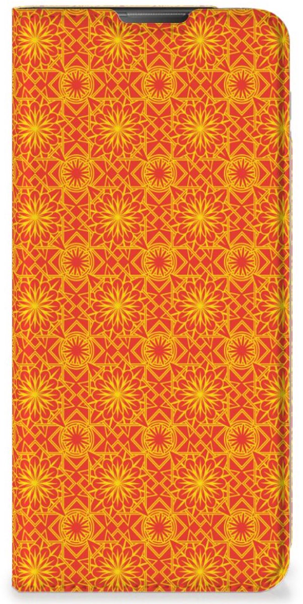 Motorola Moto E20 Hoesje met Magneet Batik Oranje
