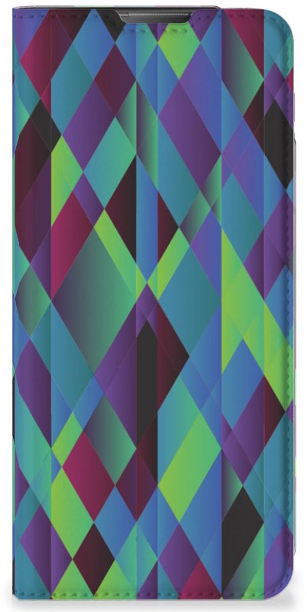 Standcase Hoesje voor Motorola Moto E20 Stand Case Abstract Green Blue