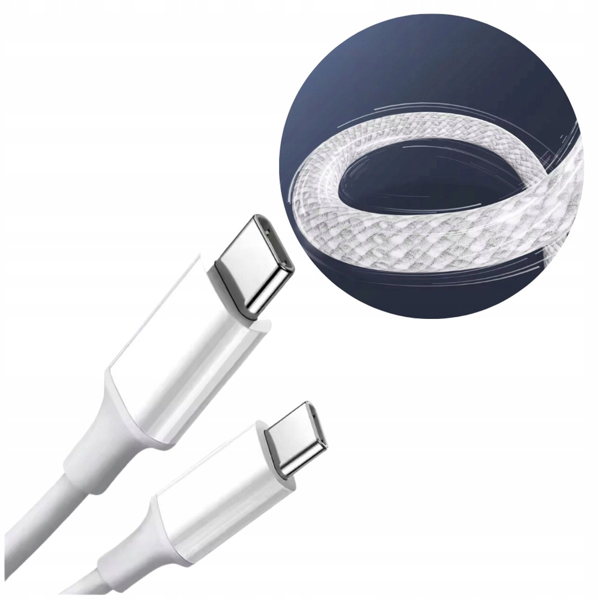 USB-C naar USB-C Laadkabel 1m Wit - Duurzaam met Oplossing