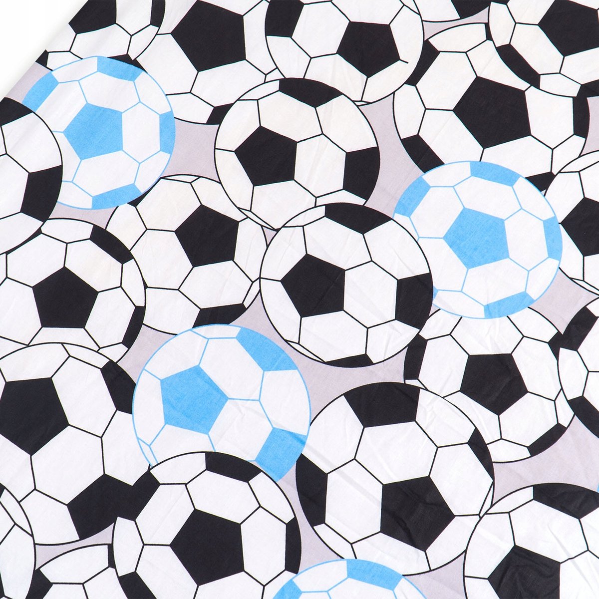Merkloos katoenen hoeslaken 80x180 cm met elastiek - Voetbalprint