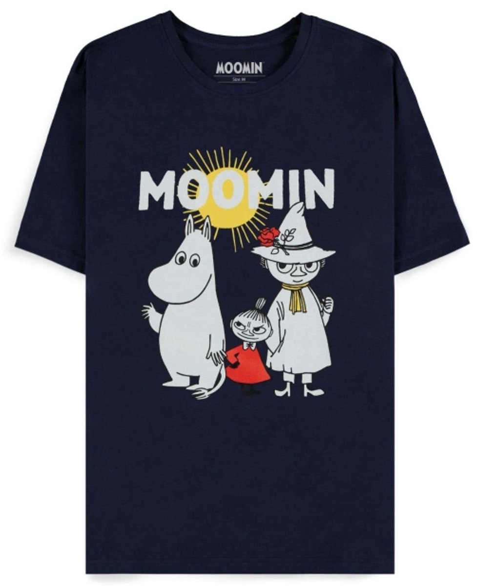 Moomin - Moomintrol, Little My and Snufkin Unisex Tshirt - 2XL - Donkerblauw