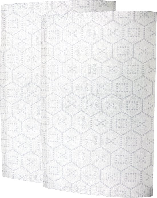 Afzuigkapfilter universeel knipbaar | Vetfilter met verzadigingsindicator | Vlam dovend | Afmetingen: 450 x 570 mm, dikte materiaal 100g/mq | Set van 2 stuks | Multaparts® huismerk