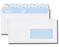GPV enveloppen, DL, 110 x 220 mm, wit, met venster