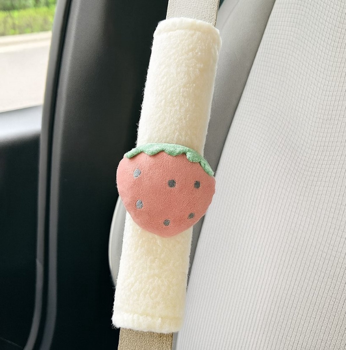 Gordelhoes Aardbei - Gordelkussen - Gordelbescherming - Autogordel - Veilig onderweg - Met klittenband - Kind - Jongens - Meisjes