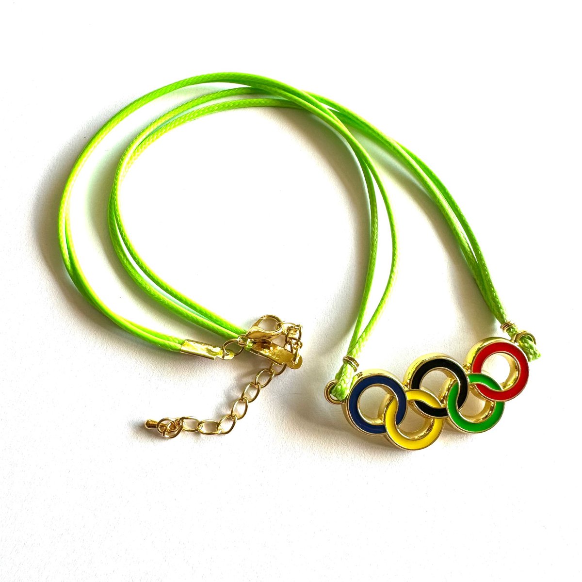 SportPresent® - Ketting - Groen - OS - Olympische Ringen - Olympische Spelen - Torino - 2026 - LA - Peking - Beijing - Kleur - Sportsieraad - Sieraden - Sportsieraden