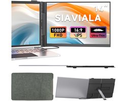 Siaviala S8 14" Draagbare Monitor | Slechts 0.66kg & 1.56cm Dun | 180° Draaibaar | Universele Compatibiliteit | FHD 300 Nits — Jouw Mobiele Kantoor - 200% WerkEfficientie - Slechts 1 Kabel Nodig