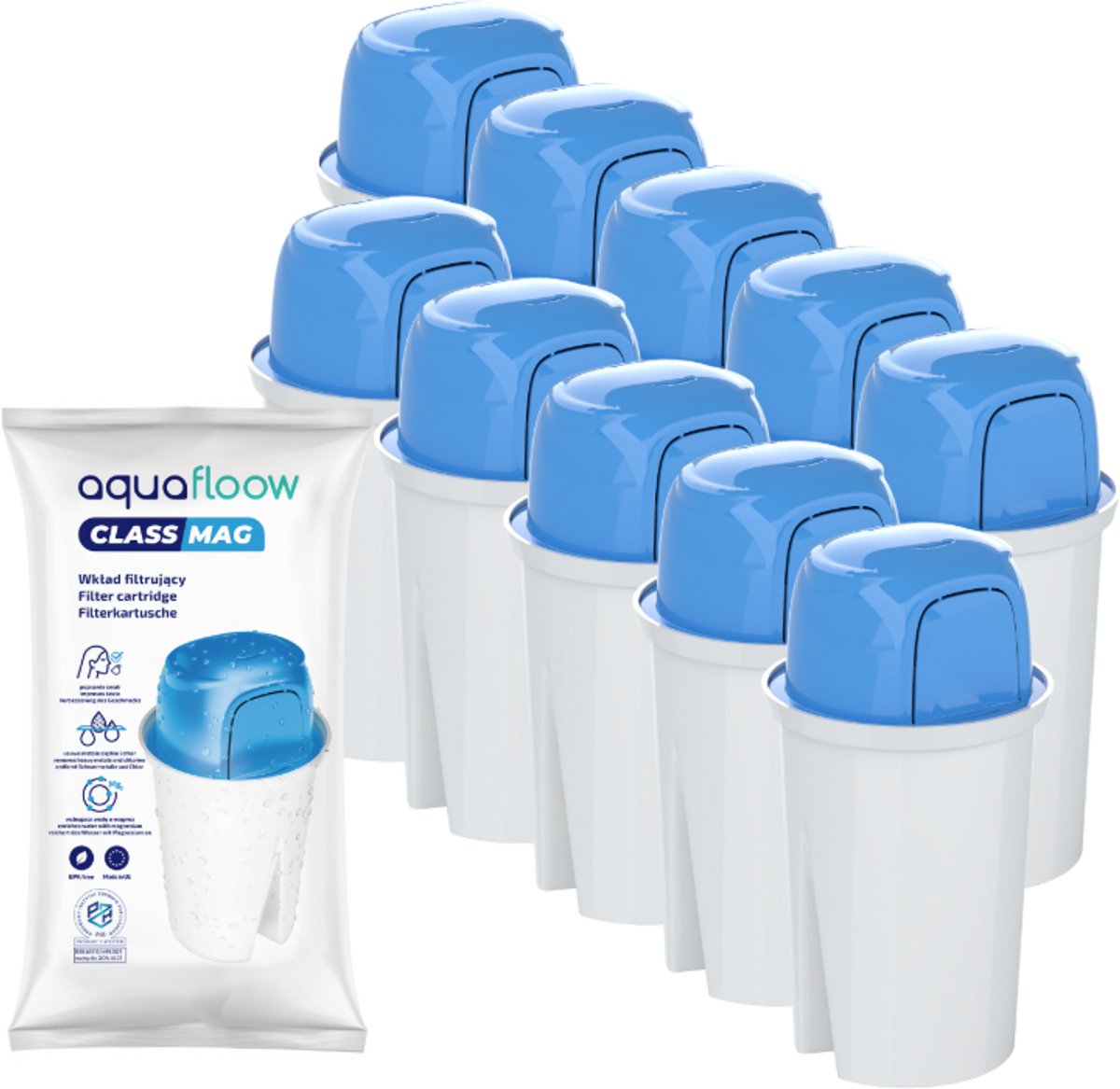 10x Aquafloow Waterfilters met magnesium voor Brita - voor Waterkan - waterfilters voor Brita Classic