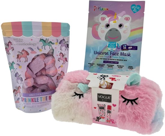 Unicorn Cadeauset voor in bad met Masker en toilettas met Douche & Deo - Luxe Verzorgingsset - Wellness Giftbox - Verwen Cadeaupakket voor Iedereen van Spa Secrets — afbeelding 2