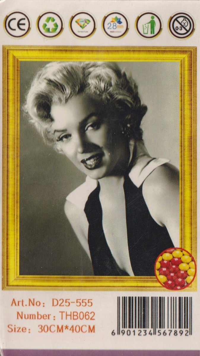 Diamond Painting Set 30x40cm Monroe - Full size ronde steentjes