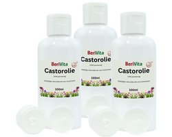 Castor Olie 3x100ml - Puur & Koudgeperste Castorolie, Wonderolie - Huidolie en Haarolie