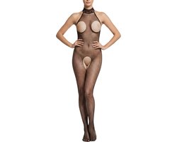 longziming Zwarte Bodystocking Jumpsuit – One Size, Sexy Lingerie, Catsuit, Mesh Bodysuit voor Vrouwen