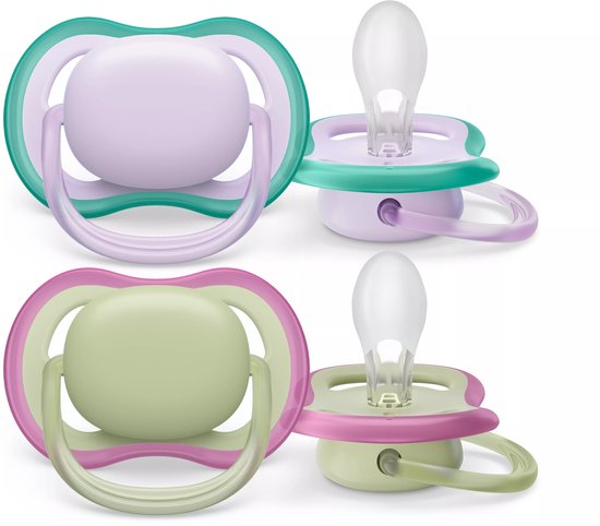 Philips Avent Sucette Ultra Air 0-6 mois Violet Vert 2 pièces