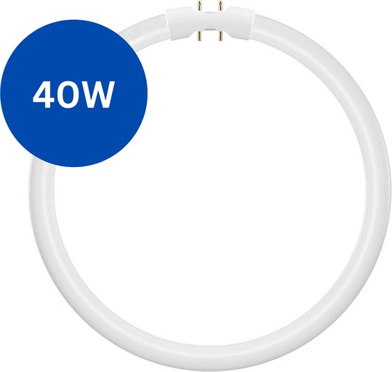 Cirkelvormige TL-buis van 40W in koel wit licht, met 4 pinnen en een diameter van 30cm.
