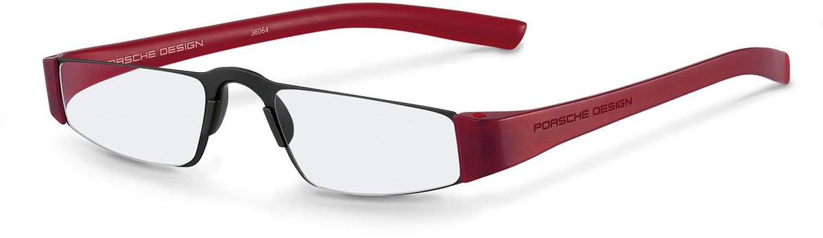 Leesbril Porsche Design P8801-Titanium/Rood-+3.00