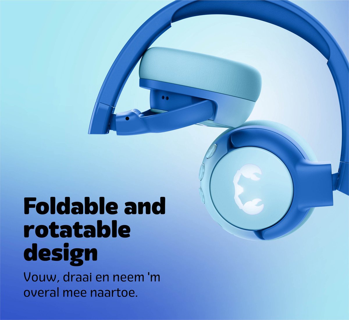 Fresh 'n Rebel Code Junior - Koptelefoon kind - Kinder koptelefoon - Draadloos (Bluetooth) & Bedraad – Inclusief Aux kabel (1m) - Wavy Water – foto 3