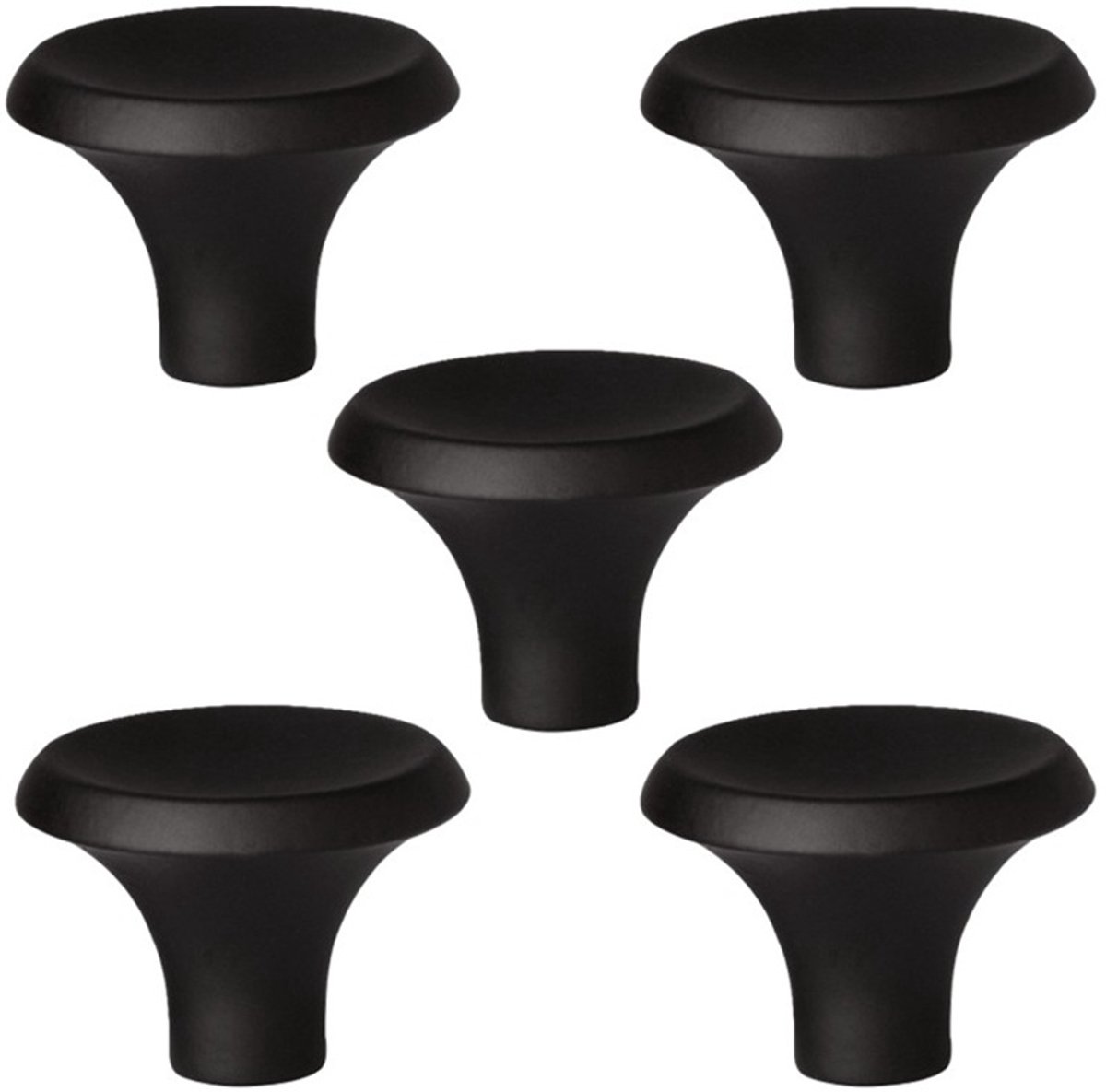 5 X MSQDESIGN Kastknop zwart (Metaal) - Kastknoppen zwart - 5 stuks - Deurknopjes zwart voor kast - Deurknop zwart - Deurknopjes zwart - Meubelknop zwart - Meubelknoppen zwart - Deurknoppen zwart - Ladeknoppen voor deurtjes -incl schroeven