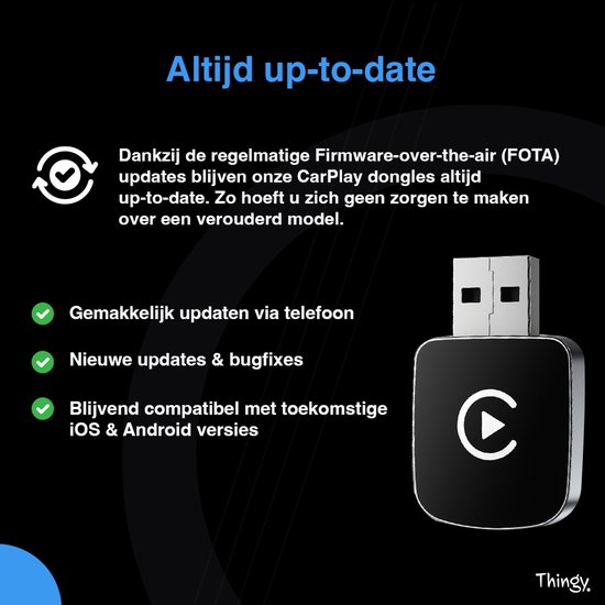 Premium 2-in-1 Carplay Dongle - Draadloos Carplay & Android Auto - Android Auto Dongle - Extra Klein Model - Snelle & Stabiele Connectie