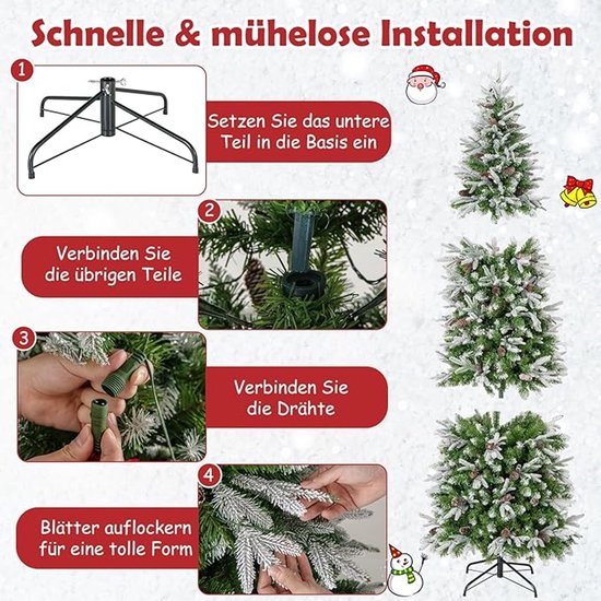 Vidaxl kunstmatige kerstboom sneeuw gevlochten met led licht