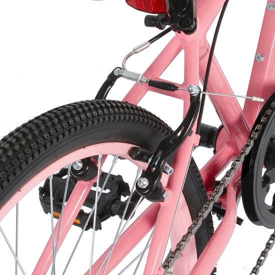 Hiland Climber 2.0 Tiener Forensen Stadsfiets - 24 inch - 7 versnellingen ​​- V-Brake - Roze - Geschikt voor buitenactiviteiten in de lente van Hiland — afbeelding 5