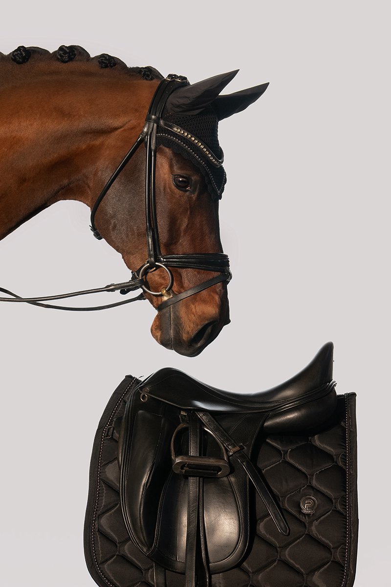 Eskadron Vliegenmuts Pearls Platinum 25 Black - Full | Zwart | Vliegenmuts paard
