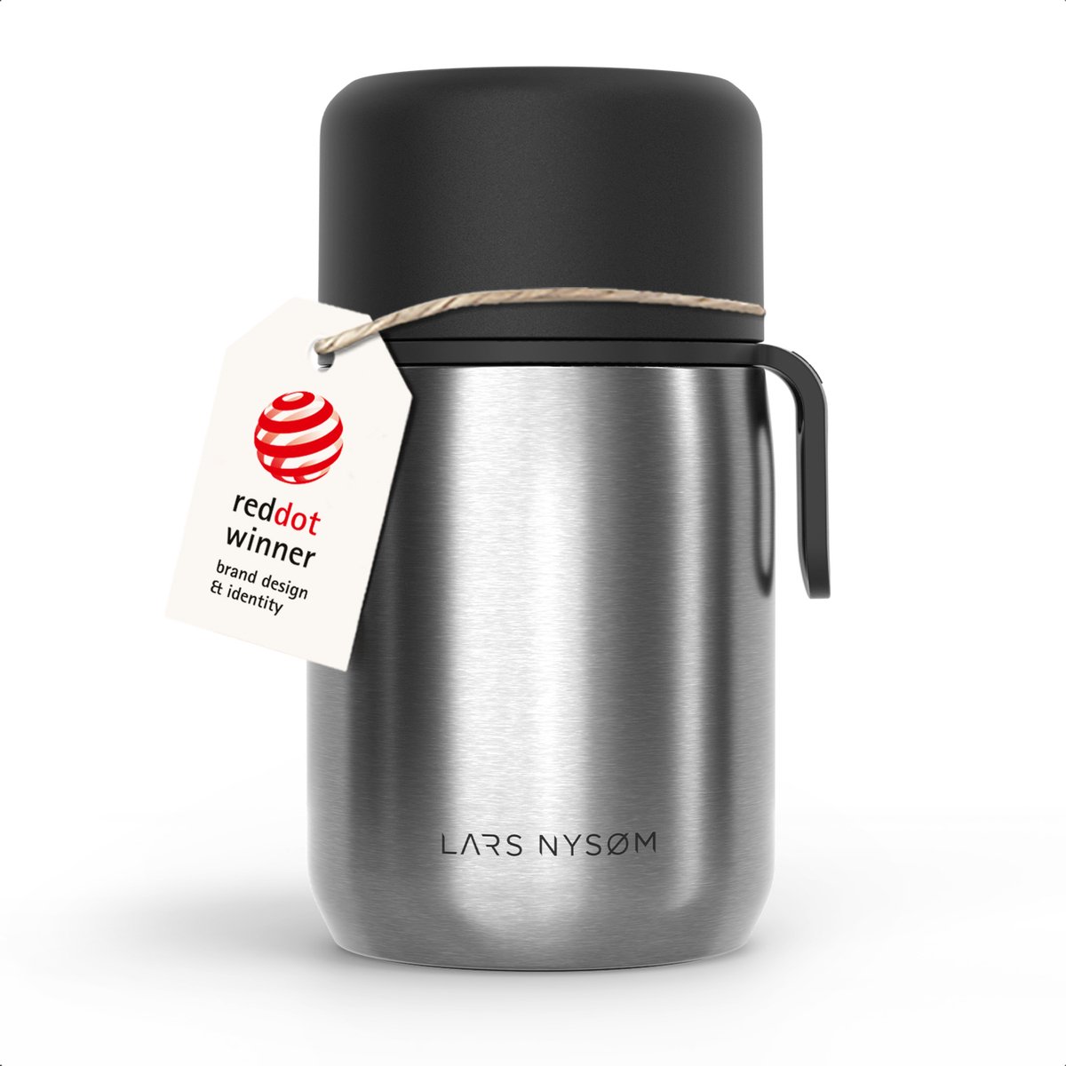 LARS NYSØM Vacuüm Geïsoleerde Voedselcontainer van Roestvrij Staal - Lekvrije Lunchpot voor Warme en Koude Gerechten, Brede Thermosbeker voor Soep, Werk & Reizen (Stainless Steel)