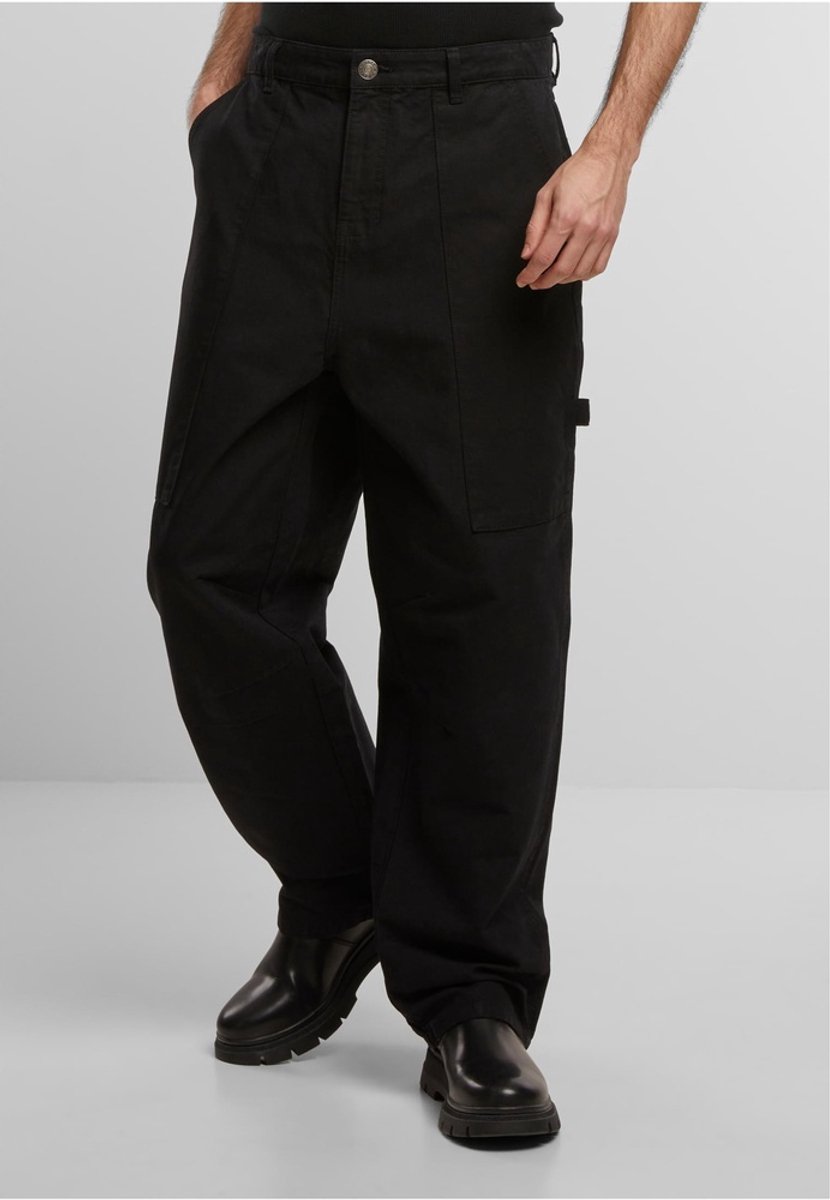 Urban Classics Mens Cotton Carpenter Wijde broek Taille 32 inch Zwart