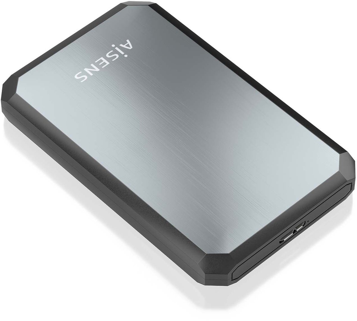 Image of AISENS ASE-2529B, HDD-/SSD-behuizing, 2.5", SATA, SATA II, SATA III, 5 Gbit/s, USB-aansluiting, Zwart, Grijs