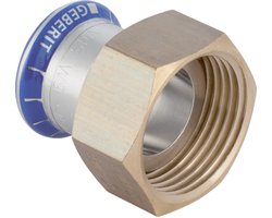 Geberit Mapress roestvrij staal overgang met wartelmoer, DN 12, dø 15 mm, 35042