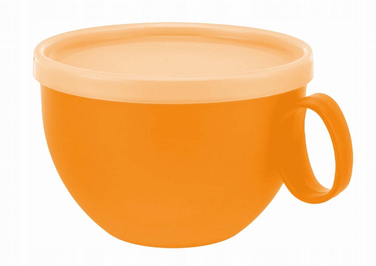 XXL Jumbo Mok met Deksel - 550ml - Mix Kleuren - Kunststof