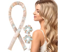 Krultangen - Hittevrije haarwellingen set, 3 stuks satijn hittevrije haarkuip haarwellingen, haarroller, vrouwenkrullen hoofdband, zachte nachthaarwellingen, hairstyling DIY
