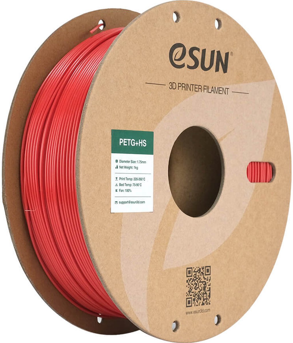 eSun e-PETG+HS Brandweerwagenrood / Fire engine red 1kg - 1.75mm - 3D printer filament