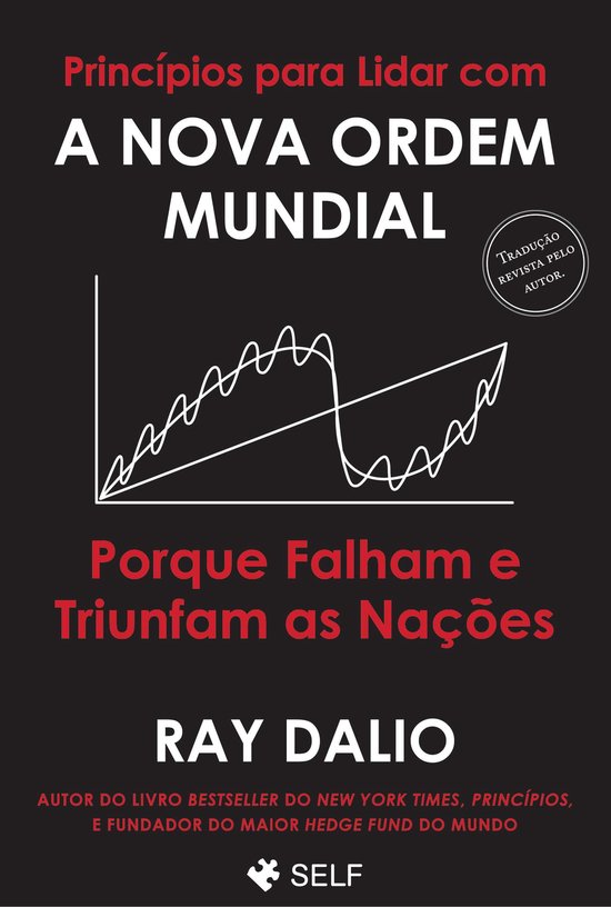 Couverture de livre avec le titre 'Princípios para Lidar com A Nova Ordem Mundial' et un graphique.
