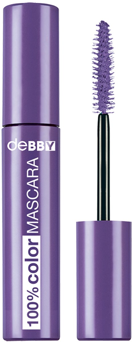deBBY 100% Color Mascara 03 Power Violet – Intens Paarse Mascara voor Gedurfde Ooglooks – Volume & Kleurboost – Trendy, Langhoudend & Makkelijk te Verwijderen – Cruelty-Free – Unieke Pop of Color voor Elke Look