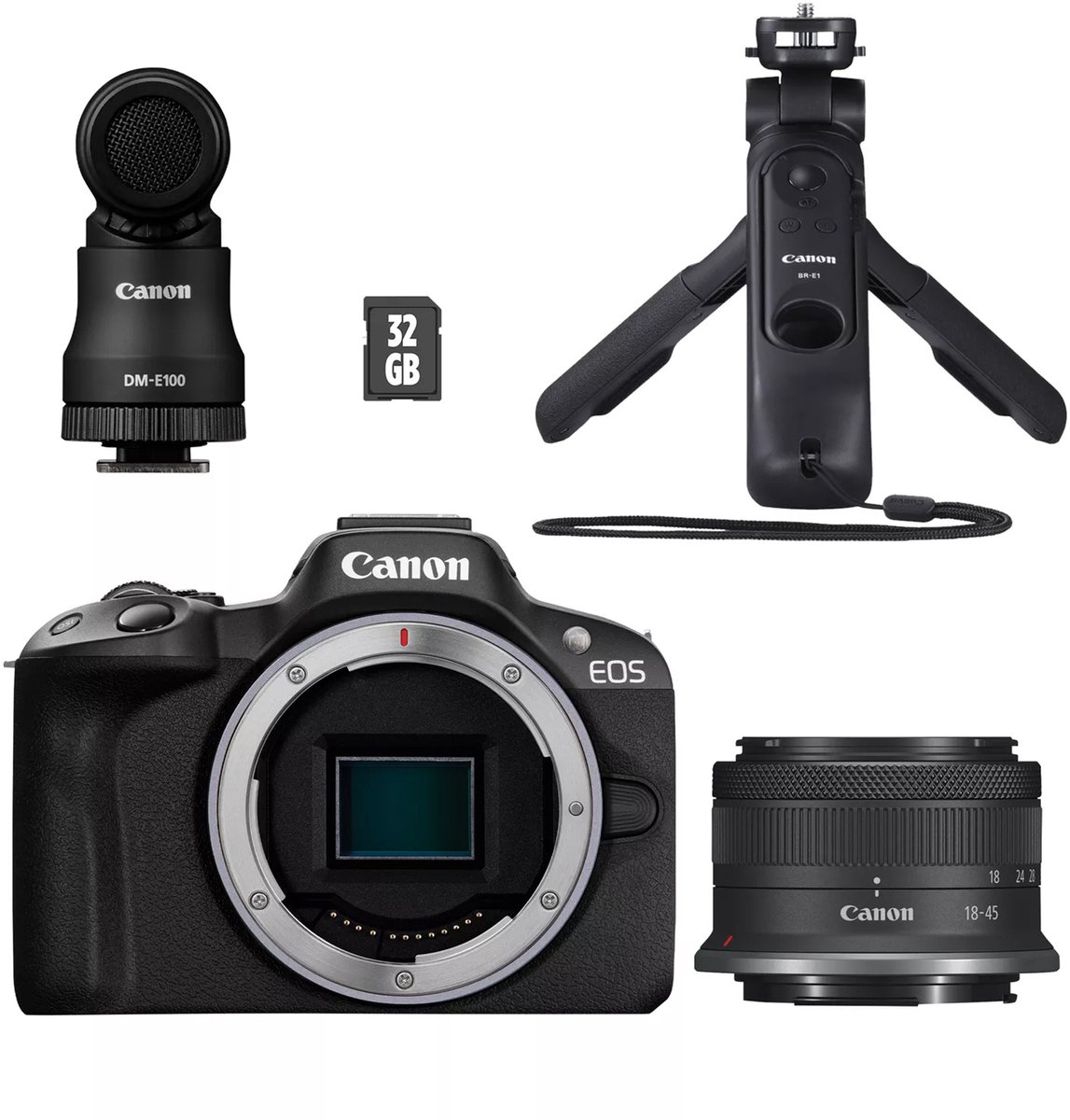 Canon EOS R50 ZWART + RF-S 18-45 Content Creator Kit