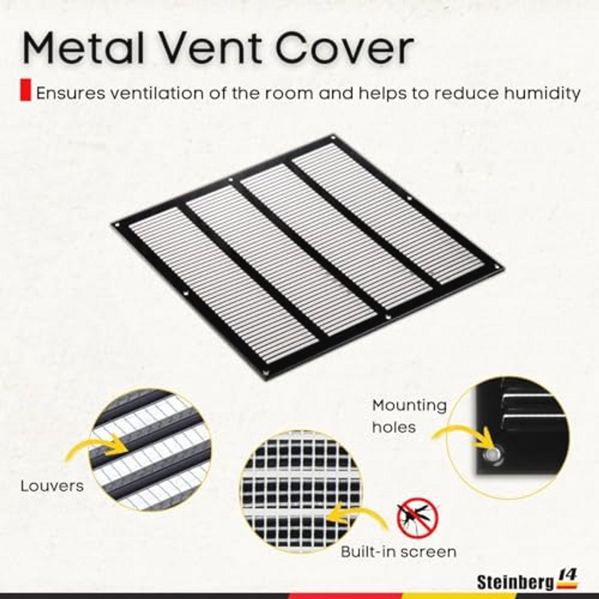 Ventilatierooster 400 x 400 mm - Weerbestendig en Geschikt voor Afvoer- en Toevoer