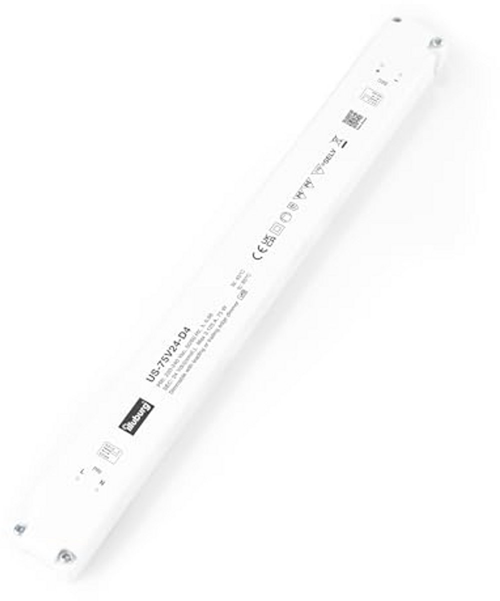 Led-transformator 24 V, 15-75 W, Triac Dimmer, Ultrathin, Voor Ledstrips