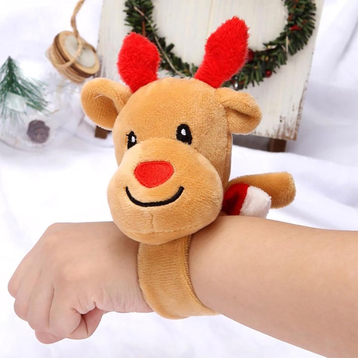 Mmgoqqt 1 Stuks Kerst Slap-On-Armbanden - Bruin - Eenvoudig Om Te Dragen - Veilig En Duurzaam