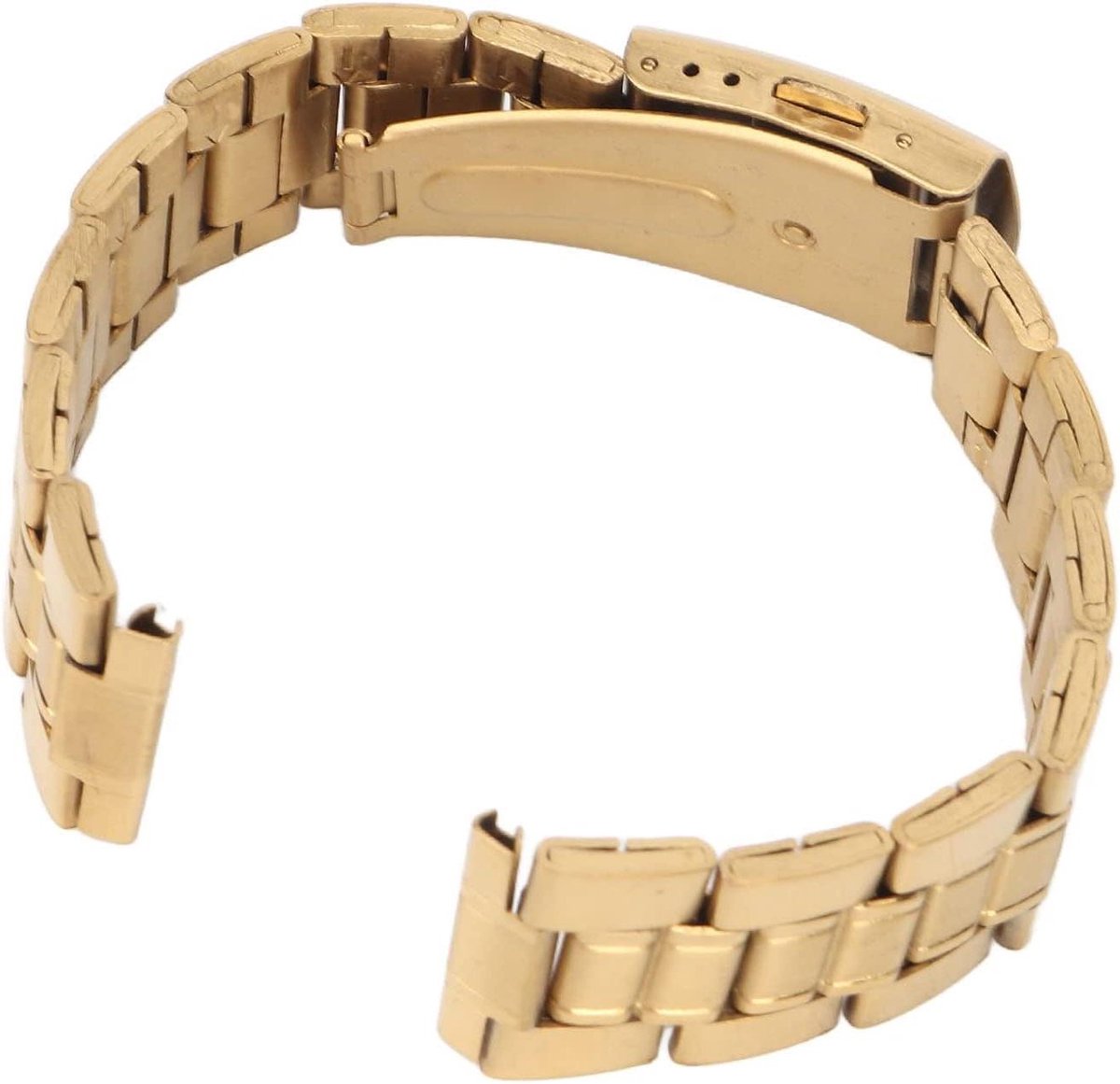 TTGoods - Roestvrijstalen horlogeband met dubbele sluiting gesp voor dames, gouden metalen band voor smartwatch (22mm)