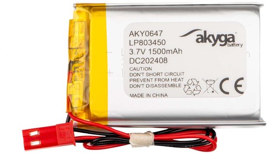 Batterie Akyga LP803450 Taille de la batterie : LiPo spéciale 3,7 V 1 500 mAh