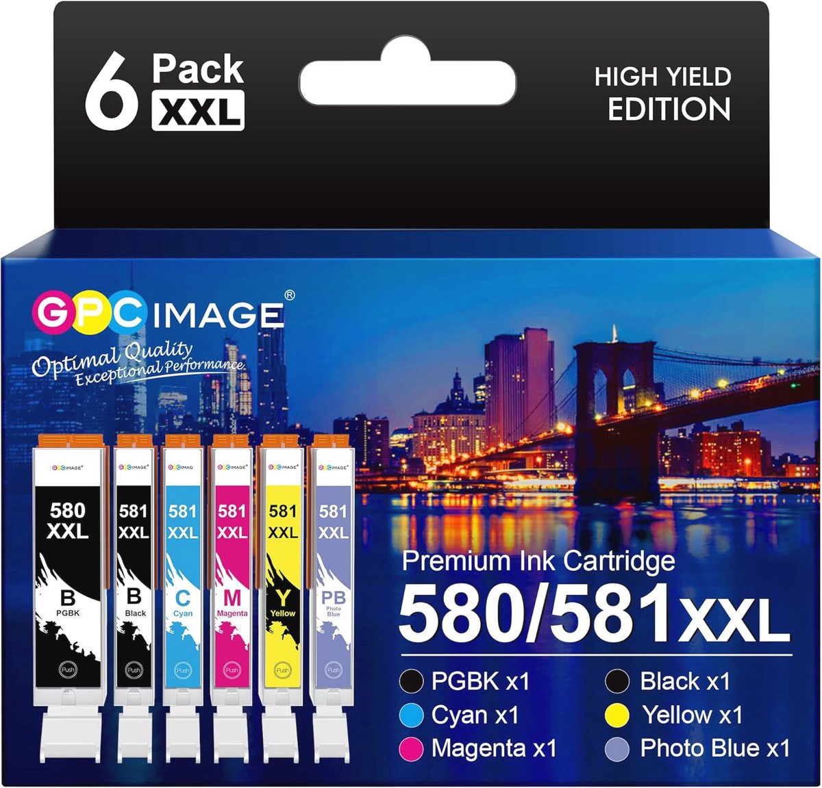 Compatibele 580 581 PB XXL Cartridges - 6 Pack voor TS8150 TS8250 TS8350 TS9150 Printer
