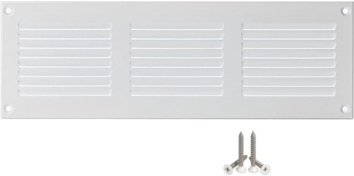 Ventilatierooster 300 x 100 mm, Bruin, Met Insectenbescherming, Geschikt Voor Binnen En Buiten