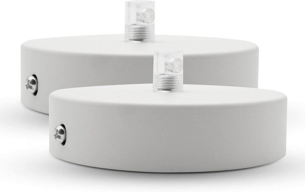Plafondlampen Baldakijn Set van 2 | Wit | 100 x 25 mm | Plafond Accessoires voor Slaapkame