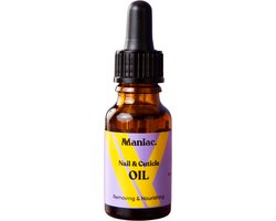 Maniac Nails Nagelriemolie & Gellak Sticker Remover – Cuticle & Removal Oil met Jojoba & Vitamine E – Voor gezonde nagelriemen & het veilig verwijderen van gellak stickers – Vegan – 15 ml