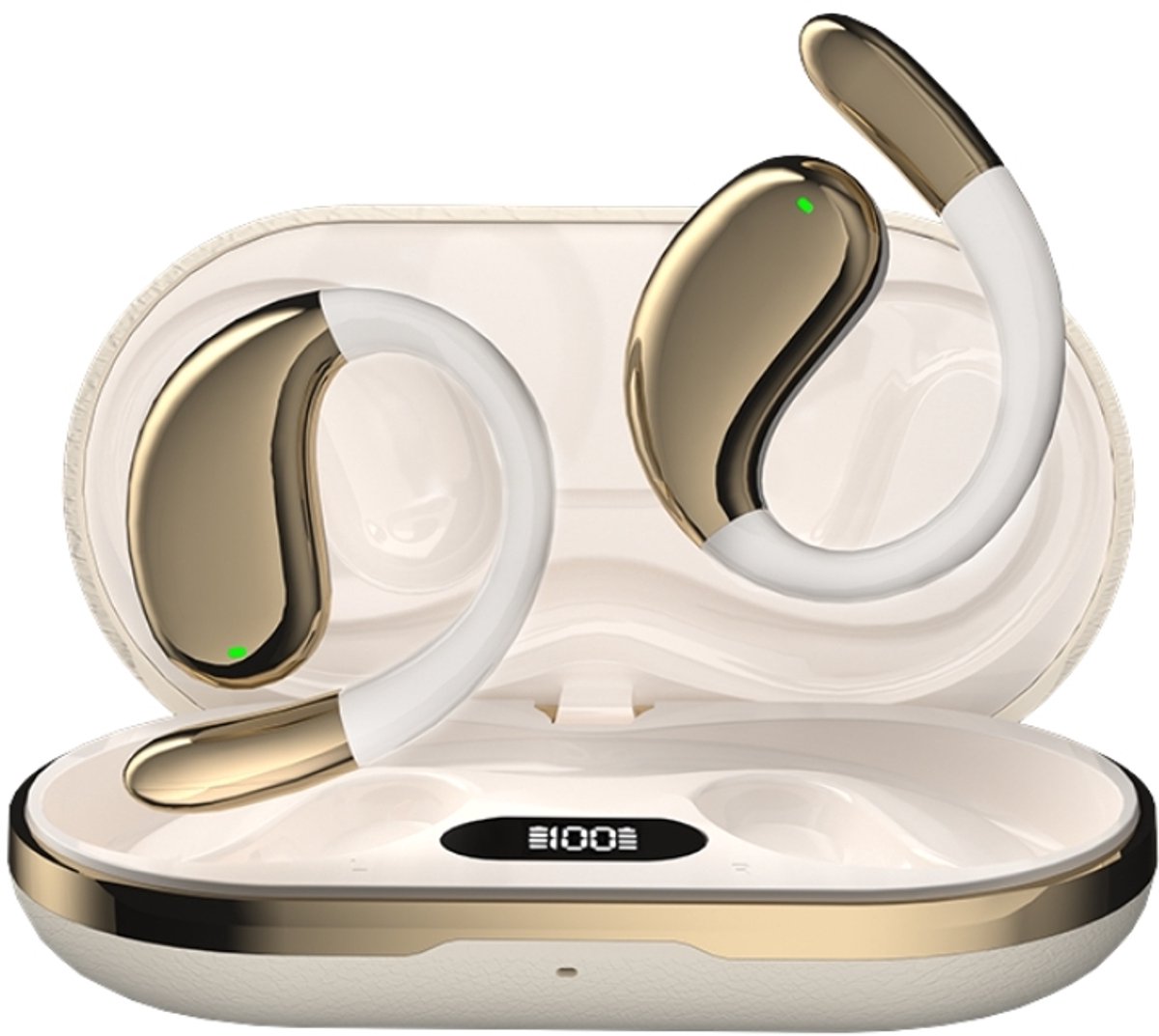 Fivesquare AirWave – Open-Ear - beige - Bluetooth 5.4 Koptelefoon met ENC & 80u Gebruik