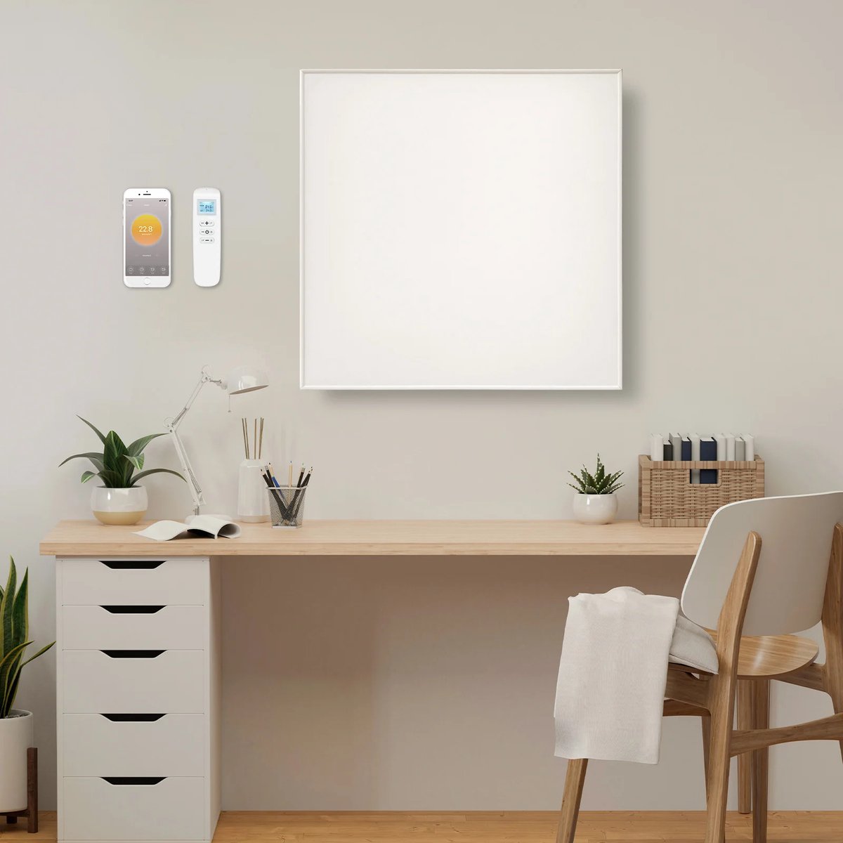 Quality Heating Infrarood paneel QH-SP - 60 x 50 cm - 350W - Geïntegreerde thermostaat - Smart Home Wifi - Inclusief voetjes - Verplaatsbaar - Lichtgewicht – foto 5
