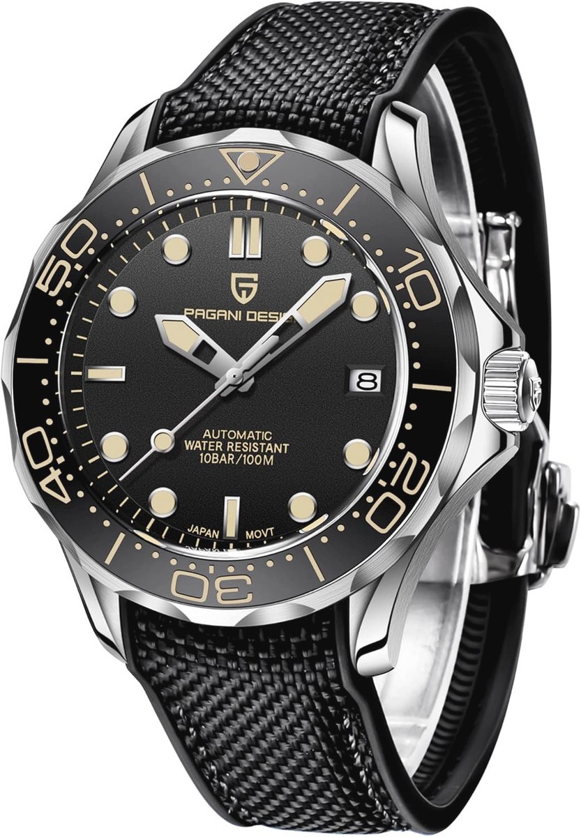 Automatische Heren Horloge met Keramische Bezel en NH35 Beweging - Waterdicht en Minimalistisch