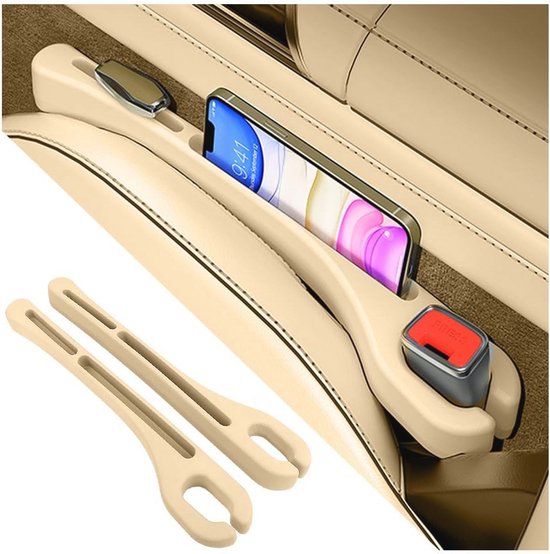 Autostoel Spleetvuller Organizer met Telefoonhouder - 2 Stuks Auto Accessoires voor Veiligheid en Gemak